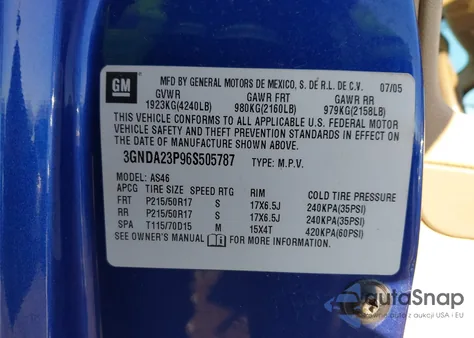 2006 Chevrolet Hhr Lt from USA, damaged, VIN 3GNDA23P96S505787